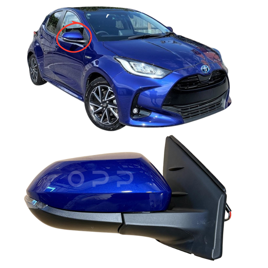 Toyota Yaris 2020- Door Wing Mirror Complete Painted Electric 5 Door Dark Blue Metallic
