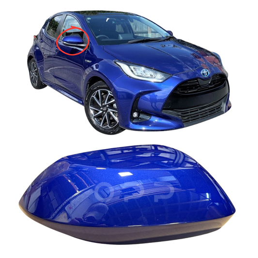 Toyota Yaris 2020-2025 Door Wing Mirror Cover Painted Dark Blue Metallic