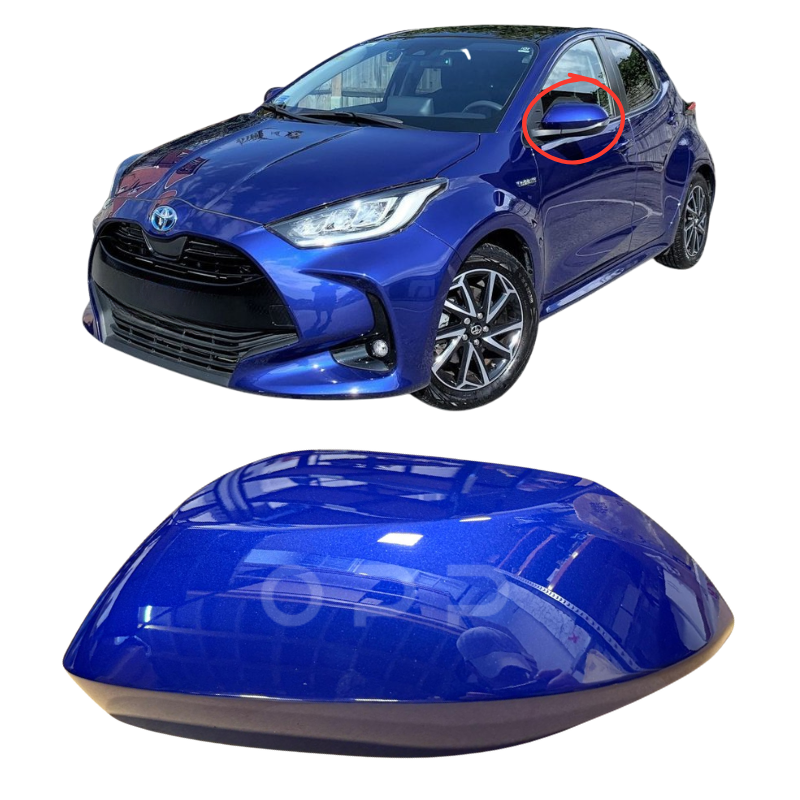 Toyota Yaris 2020-2025 Door Wing Mirror Cover Painted Dark Blue Metallic
