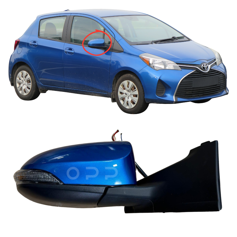 Toyota Yaris 2011-2019 Door Wing Mirror Complete Painted Blue Streak