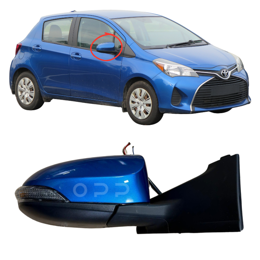 Toyota Yaris 2011-2019 Door Wing Mirror Complete Painted Blue Streak