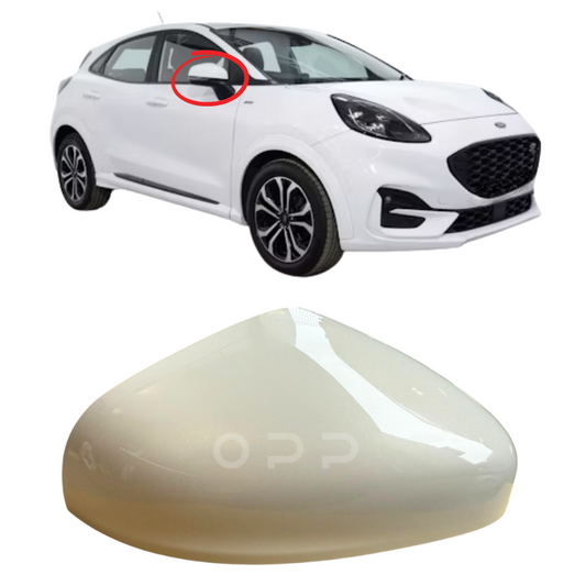 Ford Puma 2019- Door Wing Mirror Cover Painted Metropolis White