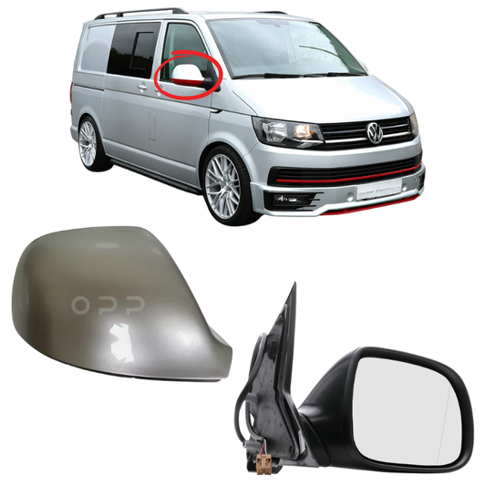 VW Transporter T6 T6.1 2015-2025 Wing Mirror Complete Painted Reflex Silver