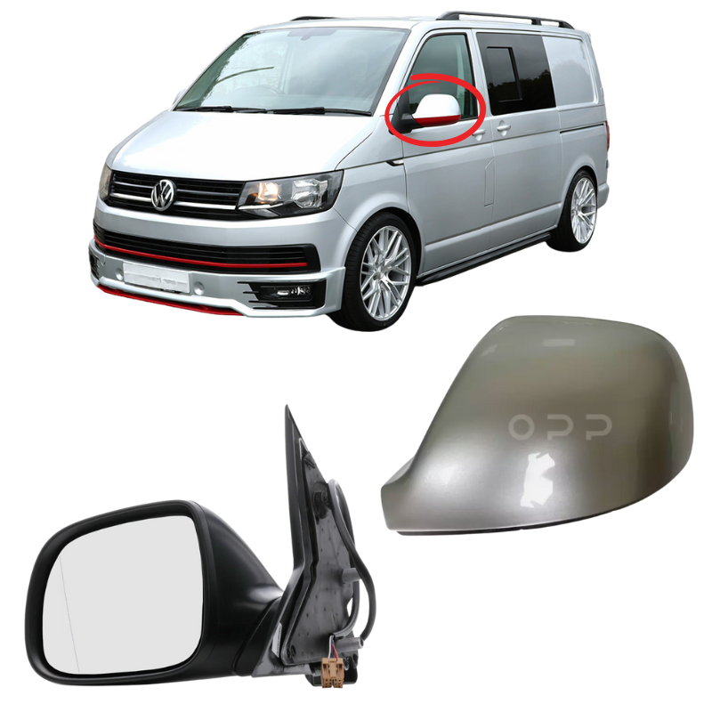 VW Transporter T6 T6.1 2015-2025 Wing Mirror Complete Painted Reflex Silver