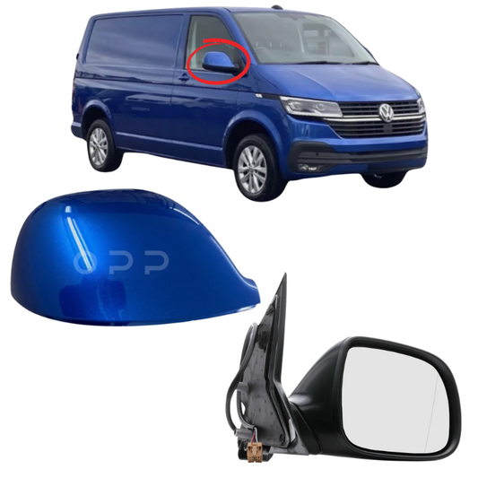 VW Transporter T6 T6.1 2015-2025 Wing Mirror Complete Painted Ravenna Blue
