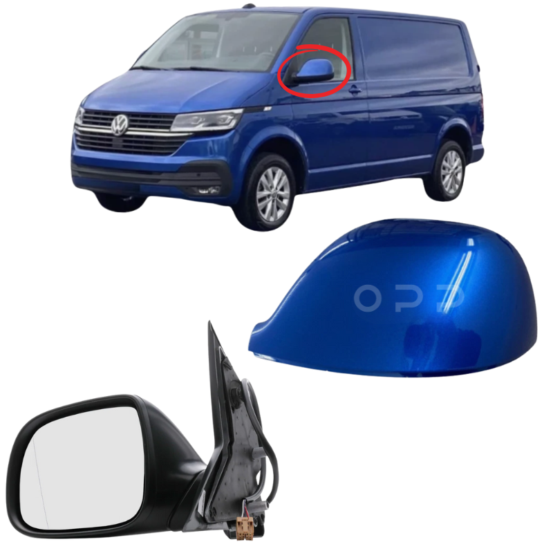 VW Transporter T6 T6.1 2015-2025 Wing Mirror Complete Painted Ravenna Blue
