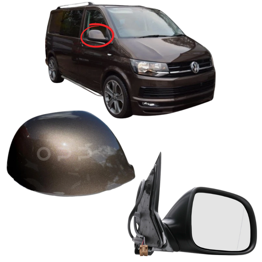 VW Transporter T6 T6.1 2015-2025 Wing Mirror Complete Painted Chesnut Brown