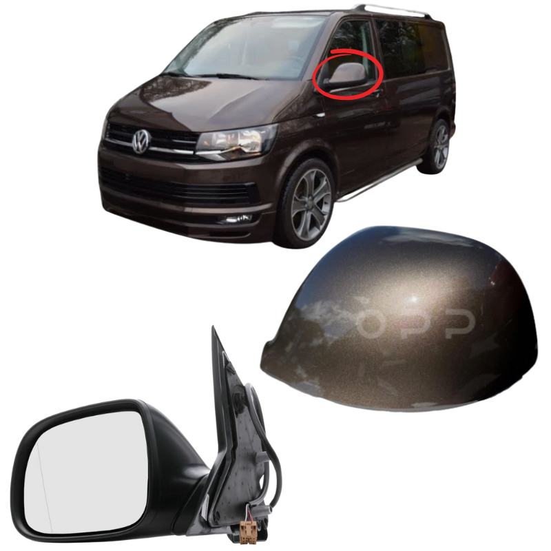 VW Transporter T6 T6.1 2015-2025 Wing Mirror Complete Painted Chesnut Brown