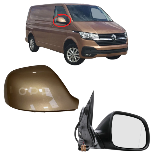 VW Transporter T6 T6.1 2015-2025 Wing Mirror Complete Painted Copper Bronze