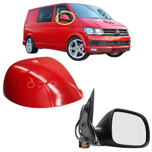 VW Transporter T6 T6.1 2015-2025 Wing Mirror Complete Painted Cherry Red