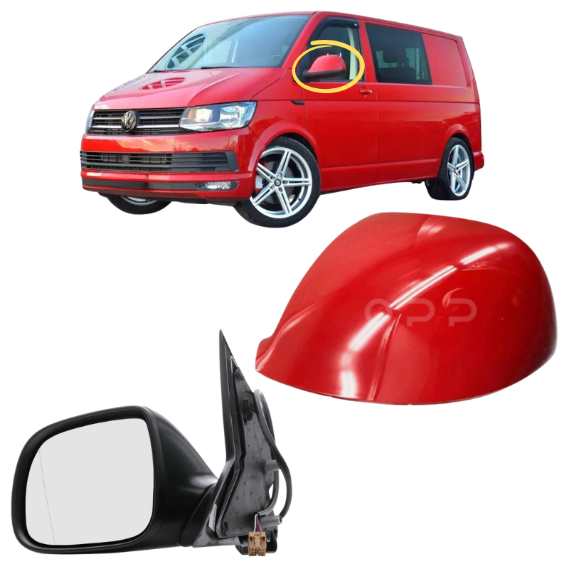 VW Transporter T6 T6.1 2015-2025 Wing Mirror Complete Painted Cherry Red