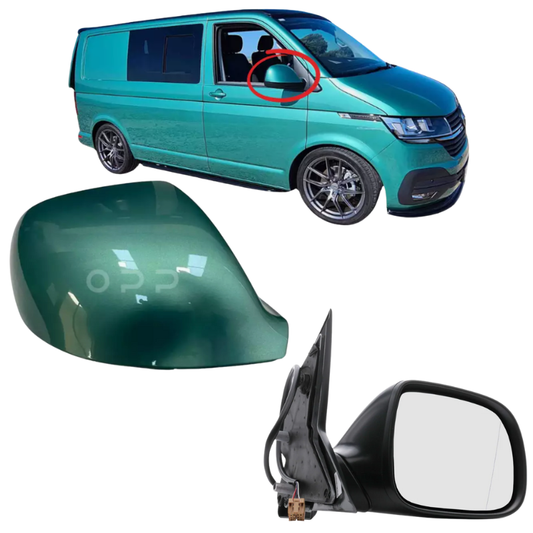 VW Transporter T6 T6.1 2015-2025 Wing Mirror Complete Painted Bay Leaf Green