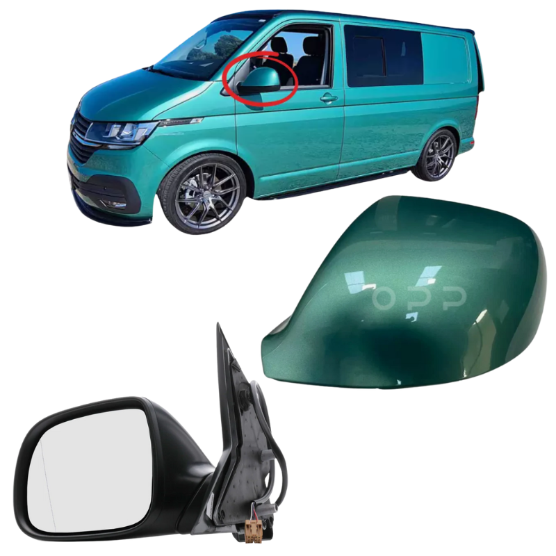 VW Transporter T6 T6.1 2015-2025 Wing Mirror Complete Painted Bay Leaf Green
