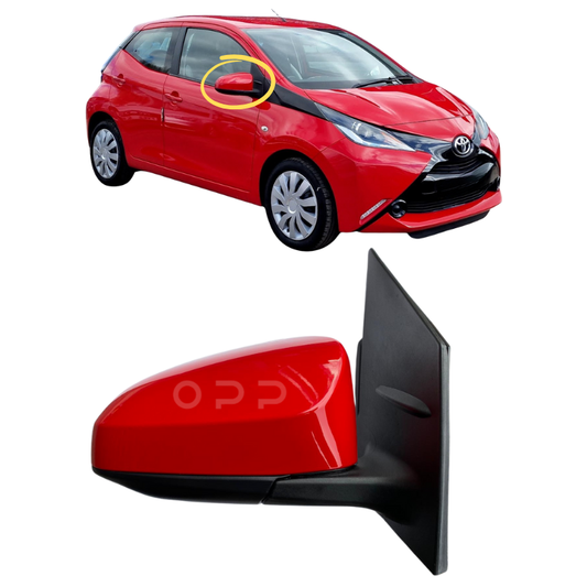Toyota Aygo 2014-2020 Door Wing Mirror Complete Electric Painted Red