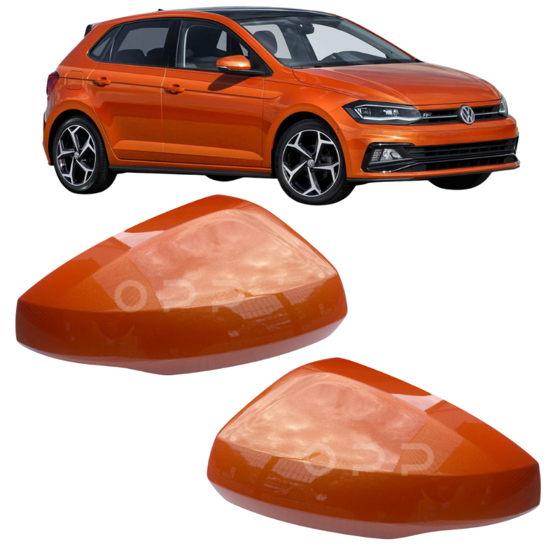 VW Polo MK6 2017-2022 Door Wing Mirror Cover Painted Energetic Orange LP2Y