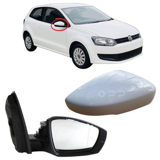 VW Polo 6R 2009-2016 Door Wing Mirror Complete Painted White