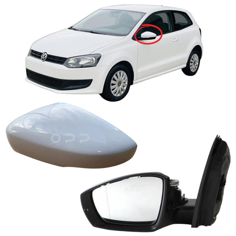 VW Polo 6R 2009-2016 Door Wing Mirror Complete Painted White