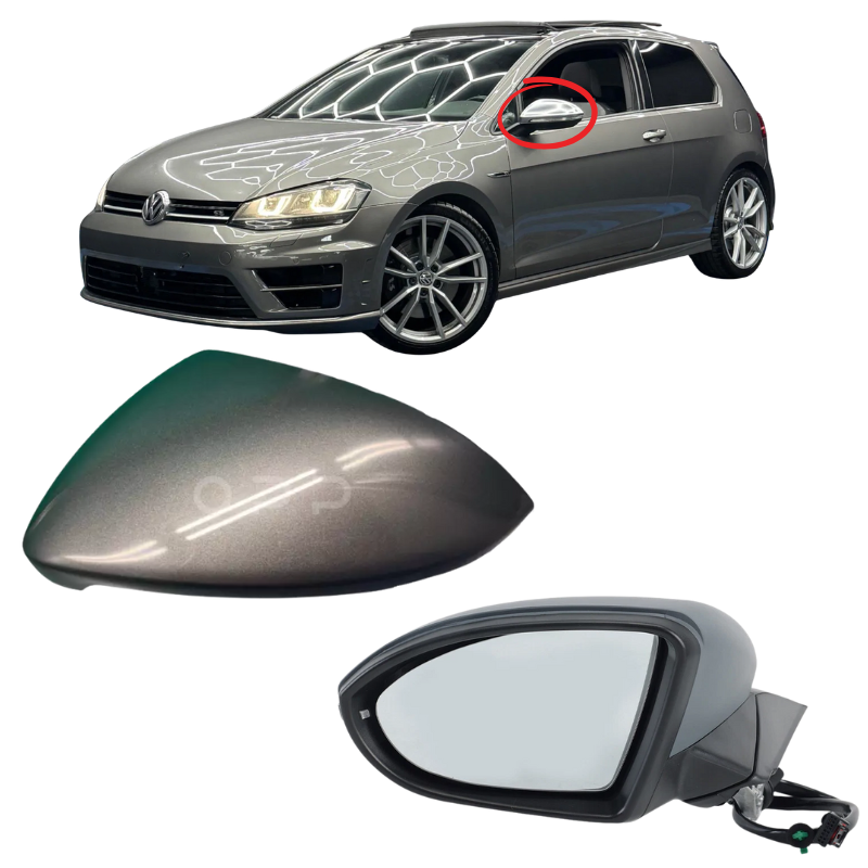 VW Golf MK7 2013-2020 Door Wing Mirror Complete Painted Indium Grey Power Folding