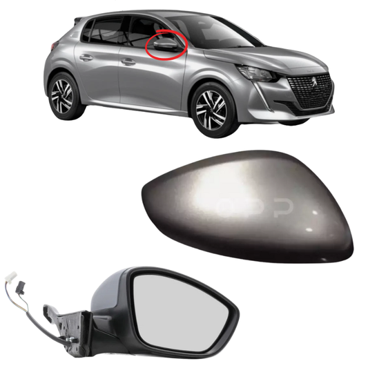 Peugeot 208 2012-2019 Door Wing Mirror Complete Electric Heated Gris Artense KCA