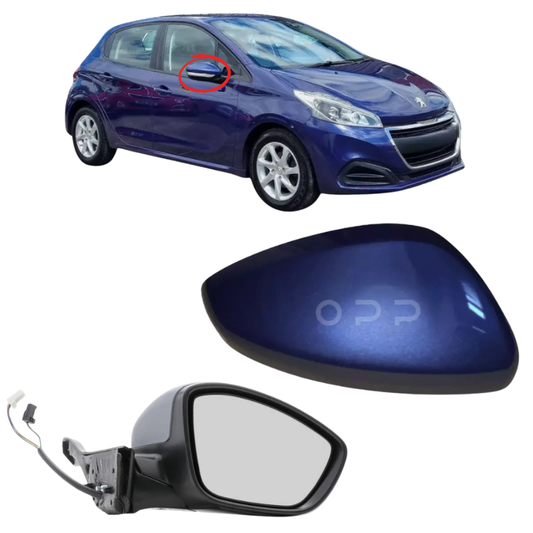 Peugeot 208 2012-2019 Door Wing Mirror Complete Electric Heated Virtual Blue KUC