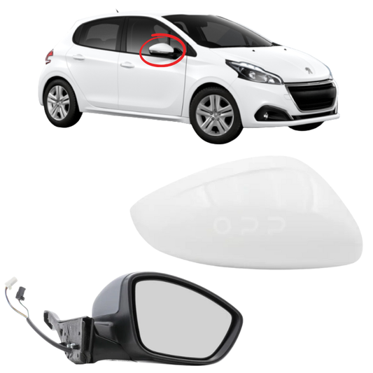 Peugeot 208 2012-2019 Door Wing Mirror Complete Electric Heated Polar White EWP