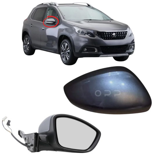 Peugeot 2008 2012-2019 Door Wing Mirror Complete Painted Gris Platinium