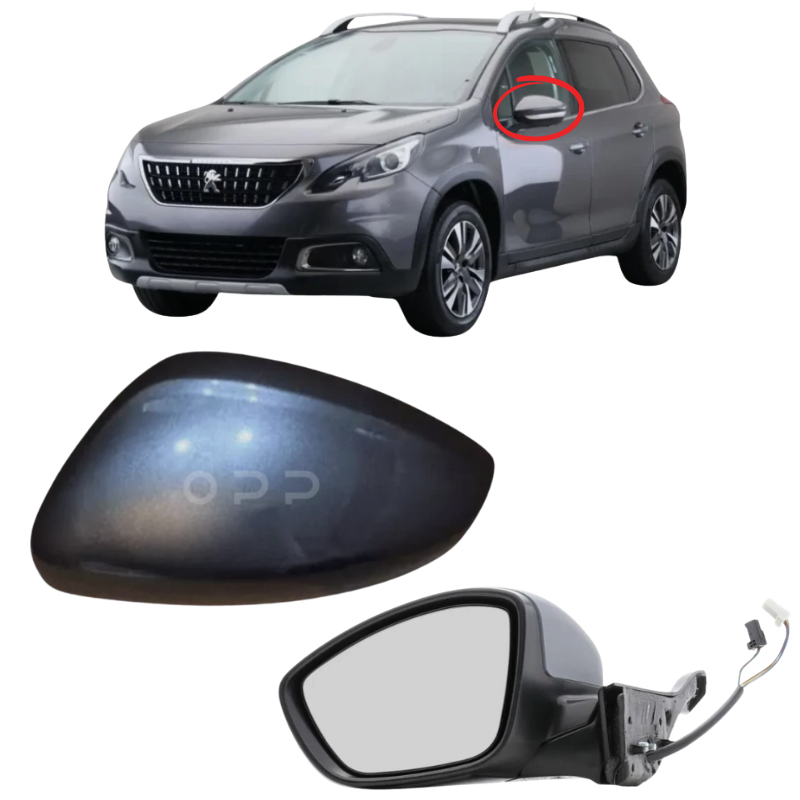 Peugeot 2008 2012-2019 Door Wing Mirror Complete Painted Gris Platinium
