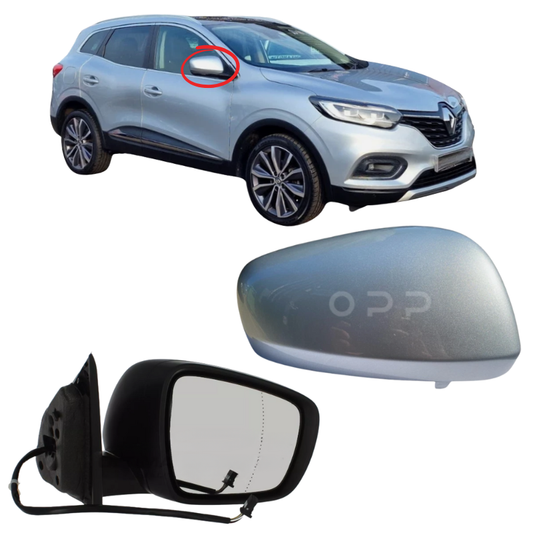 Renault Kadjar 2015-2023 Door Wing Mirror Complete Electric Heated Highland Silver