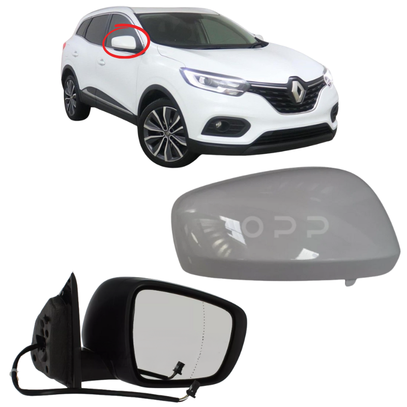 Renault Kadjar 2015-2023 Door Wing Mirror Complete Electric Heated Glacier White 369