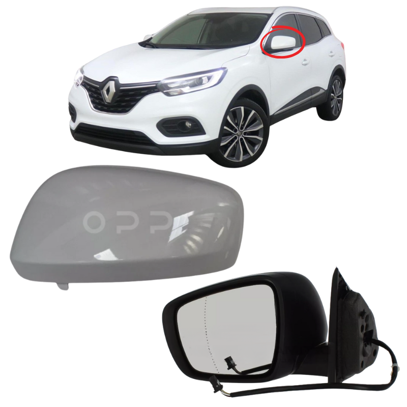 Renault Kadjar 2015-2023 Door Wing Mirror Complete Electric Heated Glacier White 369