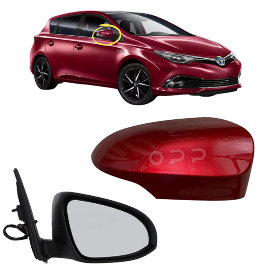 Toyota Auris 2013-2019 Door Wing Mirror Complete Electric Heated Red