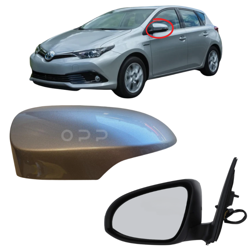Toyota Auris 2013-2019 Door Wing Mirror Complete Electric Heated Metallic Grey