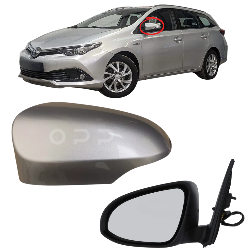 Toyota Auris 2013-2019 Door Wing Mirror Complete Electric Heated Silver