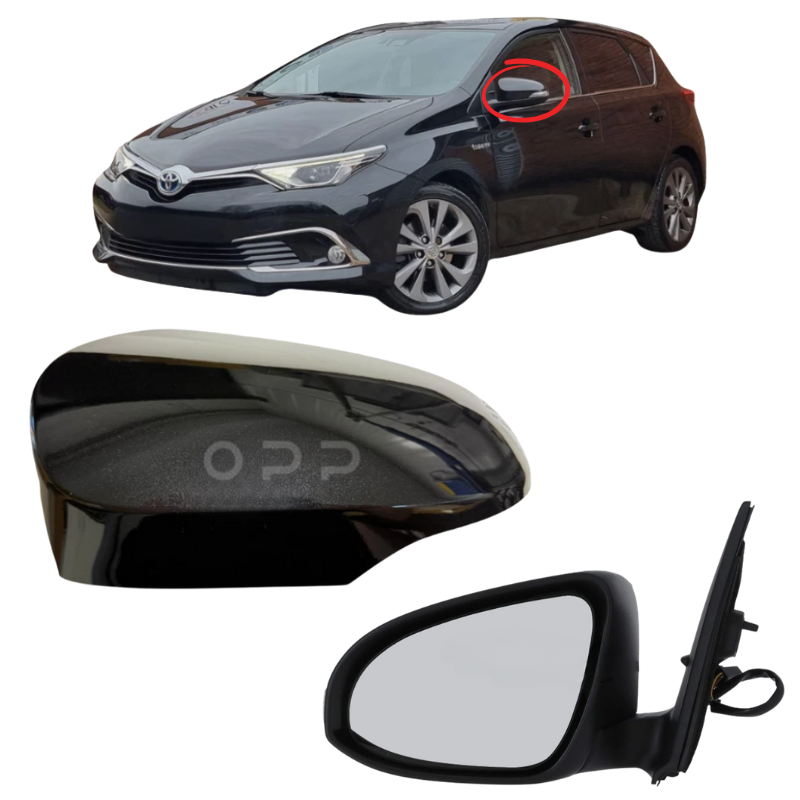 Toyota Auris 2013-2019 Door Wing Mirror Complete Electric Heated Metallic Black