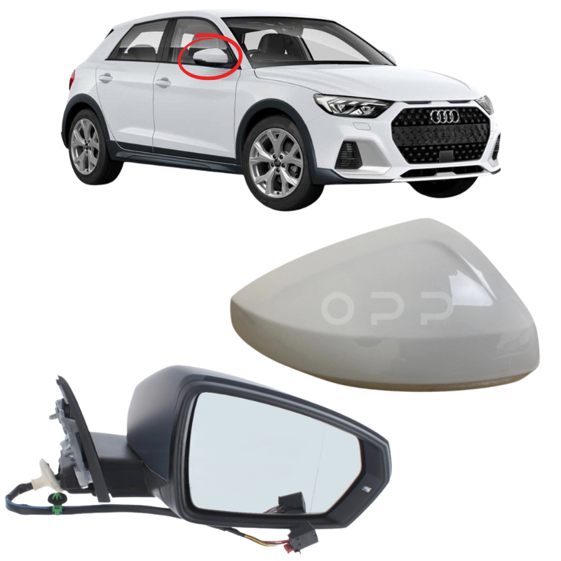 Audi A1 2018- Door Wing Mirror Complete Electric Heated White
