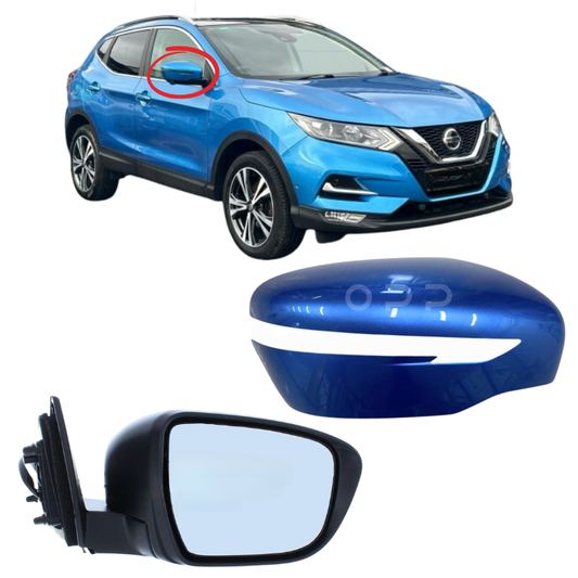 Nissan Qashqai J11 2014-2021 Wing Mirror Complete Painted Vivid Blue RCA