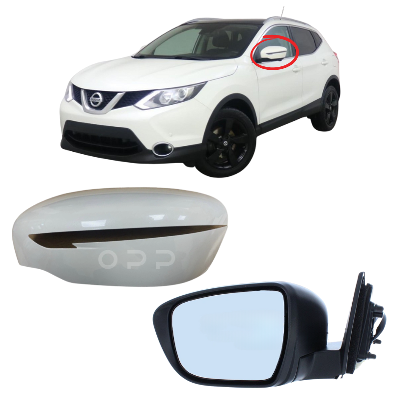 Nissan Qashqai J11 2014-2021 Wing Mirror Complete Painted White QAB