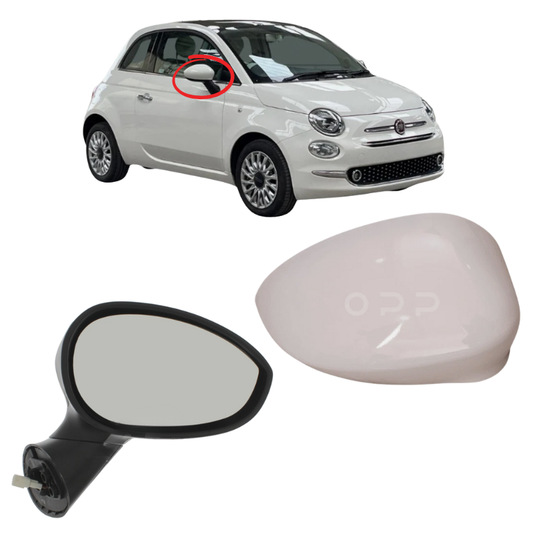 Fiat 500 2008-2017 Door Wing Mirror Complete Electric Painted Bianco White 268/A