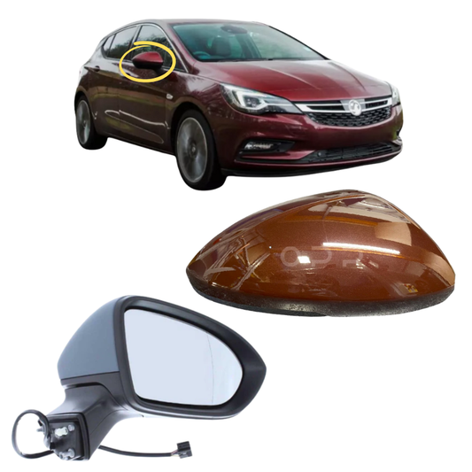 Vauxhall Astra K MK7 2015-2019 Door Wing Mirror Complete Painted Electric Rioja Red 50W