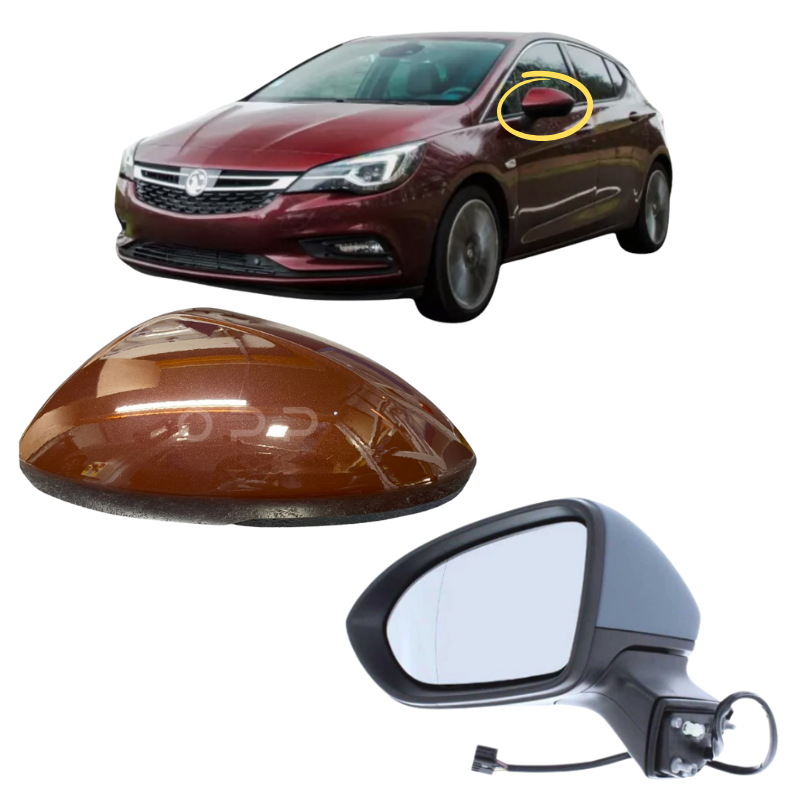 Vauxhall Astra K MK7 2015-2019 Door Wing Mirror Complete Painted Electric Rioja Red 50W