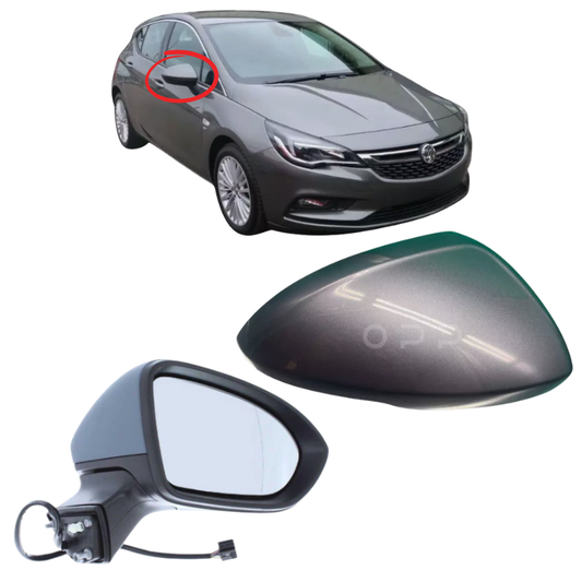 Vauxhall Astra K MK7 2015-2019 Door Wing Mirror Complete Painted Electric Satin Steel Grey