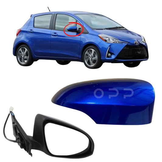 Toyota Yaris 2011-2019 Door Wing Mirror Complete Painted Nebula Blue