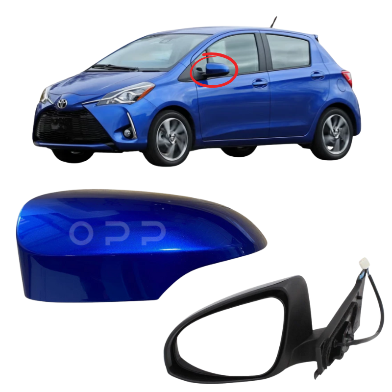 Toyota Yaris 2011-2019 Door Wing Mirror Complete Painted Nebula Blue