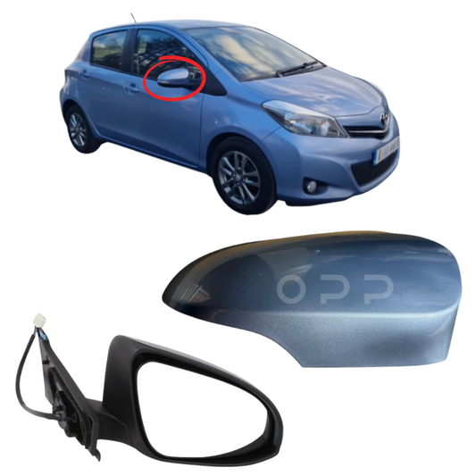 Toyota Yaris 2011-2019 Door Wing Mirror Complete Painted Light Metallic Blue