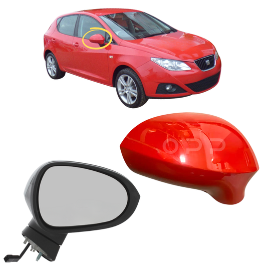 Seat Ibiza 2008-2017 Door Wing Mirror Complete Painted Red