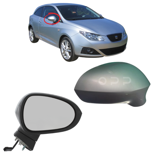 Seat Ibiza 2008-2017 Door Wing Mirror Complete Painted Florett Silver