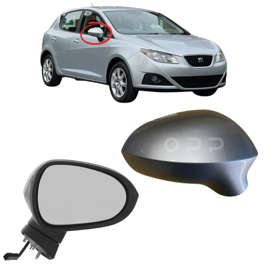Seat Ibiza 2008-2017 Door Wing Mirror Complete Painted Silver