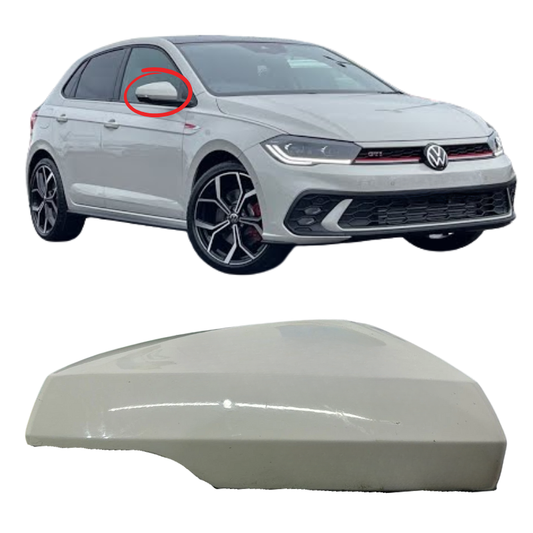 VW Polo MK6 2017-2022 Door Wing Mirror Cover Painted Ascot Grey LA7A