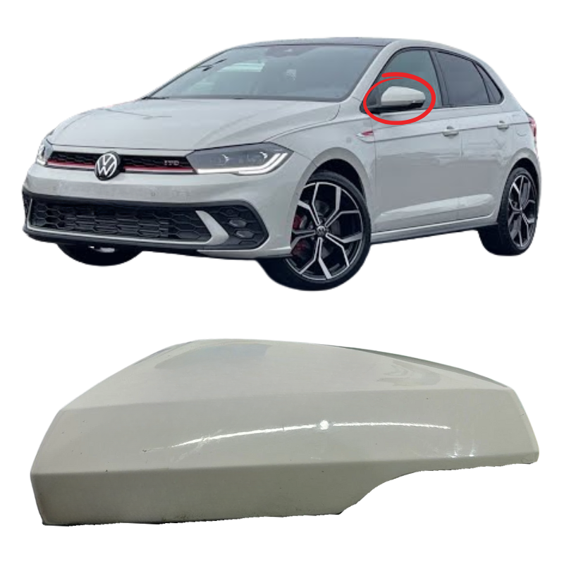 VW Polo MK6 2017-2022 Door Wing Mirror Cover Painted Ascot Grey LA7A
