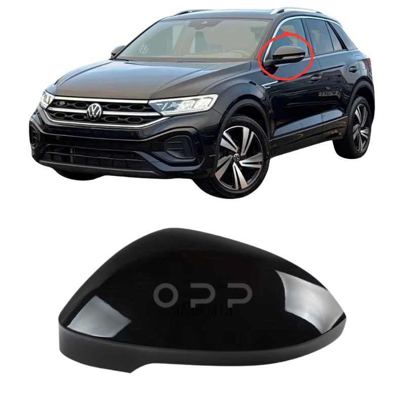 VW T-Roc 2022- Door Wing Mirror Cover Painted Deep Black Pearl LC9X